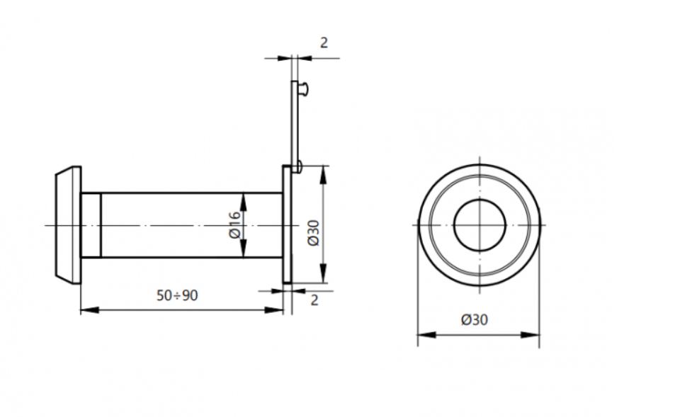 картинка Глазок дверной Apecs 6016/50-90-AB от магазина Евродом