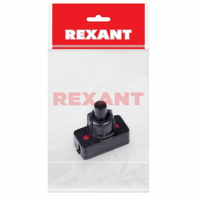 картинка Выключатель - кнопка 250V 1A (2c) ON-OFF черный REXANT от магазина Евродом