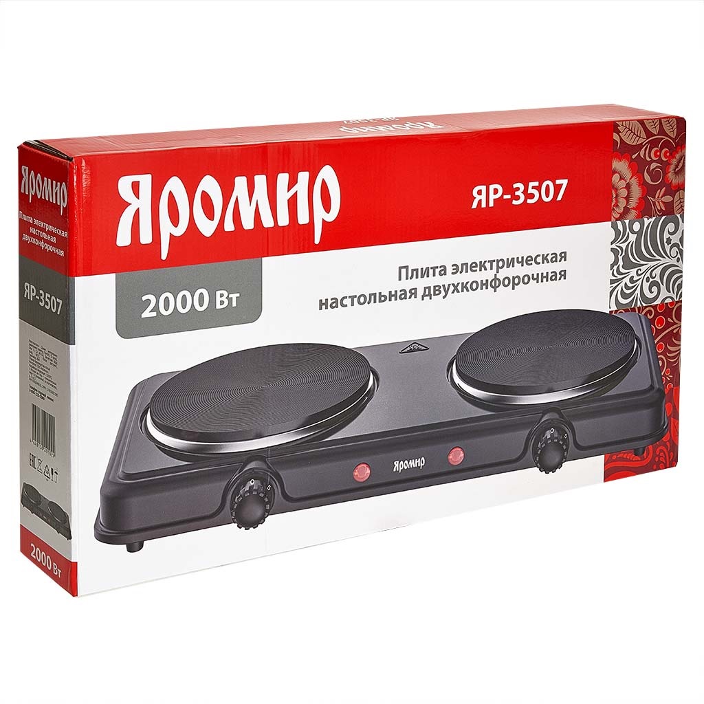 картинка Плита настольная ЯРОМИР ЯР-3507 Black от магазина Евродом
