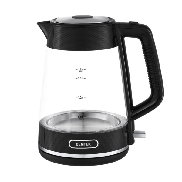 картинка Чайник Centek CT-1014 черный стекло, 1,7л, 2200Вт от магазина Евродом
