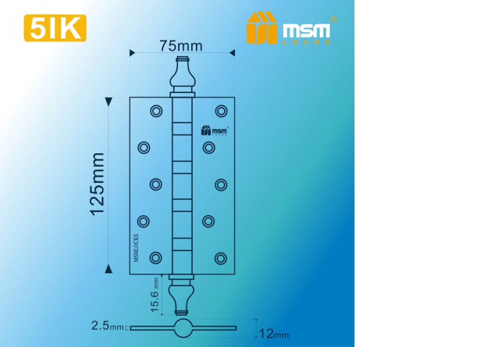 картинка Петля МСМ 5"*3"*2,5мм SВ золото мат. от магазина Евродом