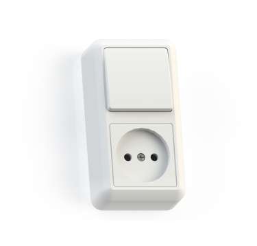 картинка Блок Кунцево ОПТИМА 1роз+1выкл откр. уст. белый БКВР-427 от магазина Евродом