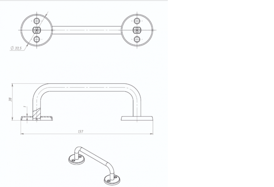 картинка Ручка-скоба цинк 100 от магазина Евродом