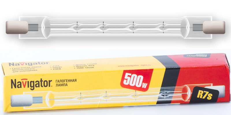 картинка Лампа галогенная Navigator J117mm 300W R7s 230V от магазина Евродом