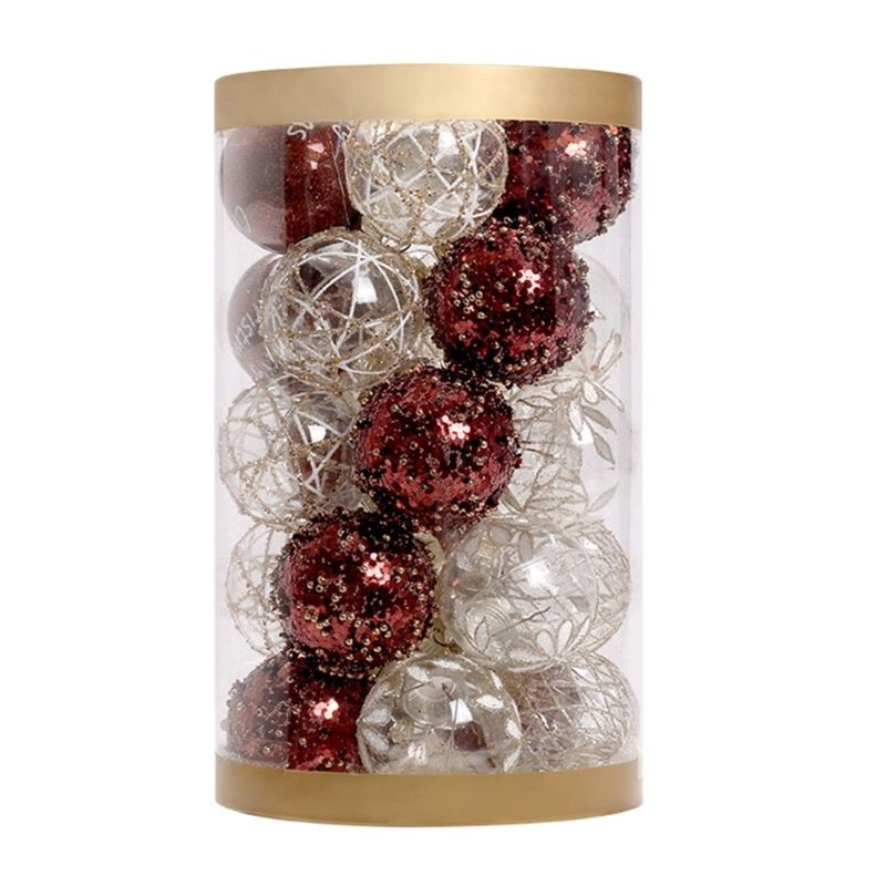 картинка Ёлочный шар 25 шт, кофе,прозрачный, 6см. пластик от магазина Евродом