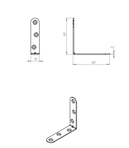картинка Уголок кронштейн МК 80*80 цинк Кунгур от магазина Евродом