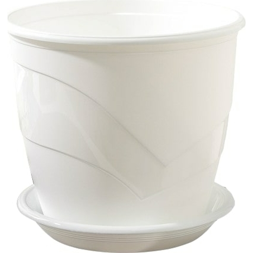 картинка Горшок с поддоном Венеция 4,1л, белый от магазина Евродом