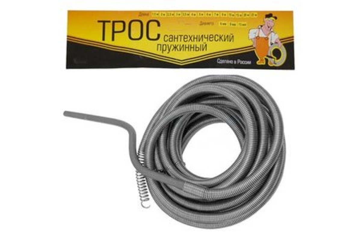 картинка Трос сантехнический пружинный (6 мм) 2,5 м ПРОФИ от магазина Евродом
