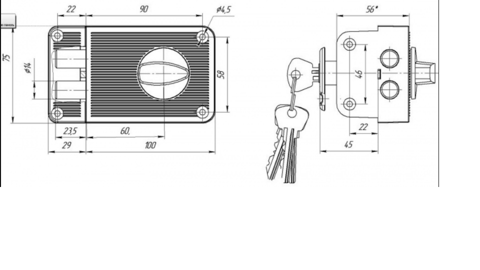 картинка Замок ЗН 1-3 медь Зенит от магазина Евродом