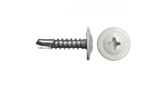 картинка Саморезы пресшайба сверло 4,2*16 (9003) белый (1000) от магазина Евродом