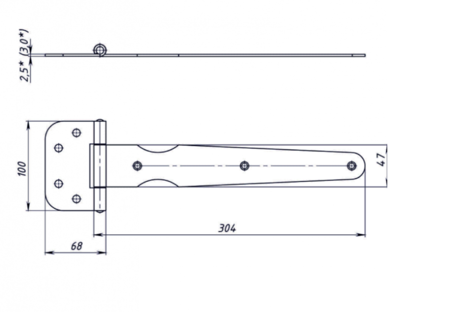 картинка Петля-стрела ПС-290мм без покрытие от магазина Евродом