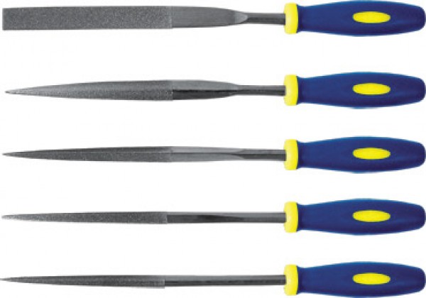 картинка Надфили алмаз, мягкая ручка 3х140х50мм 5шт от магазина Евродом