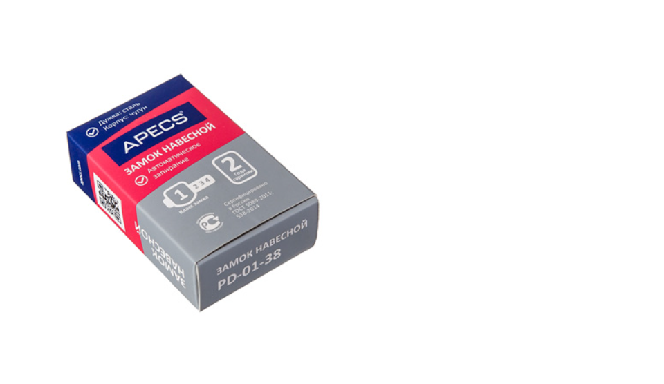 картинка Замок висячий Apecs PD-01-38 (МВС-124) от магазина Евродом