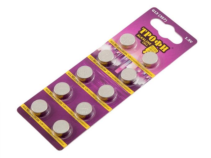 картинка Элемент питания ТРОФИ G13 (357) LR1154 LR44 от магазина Евродом