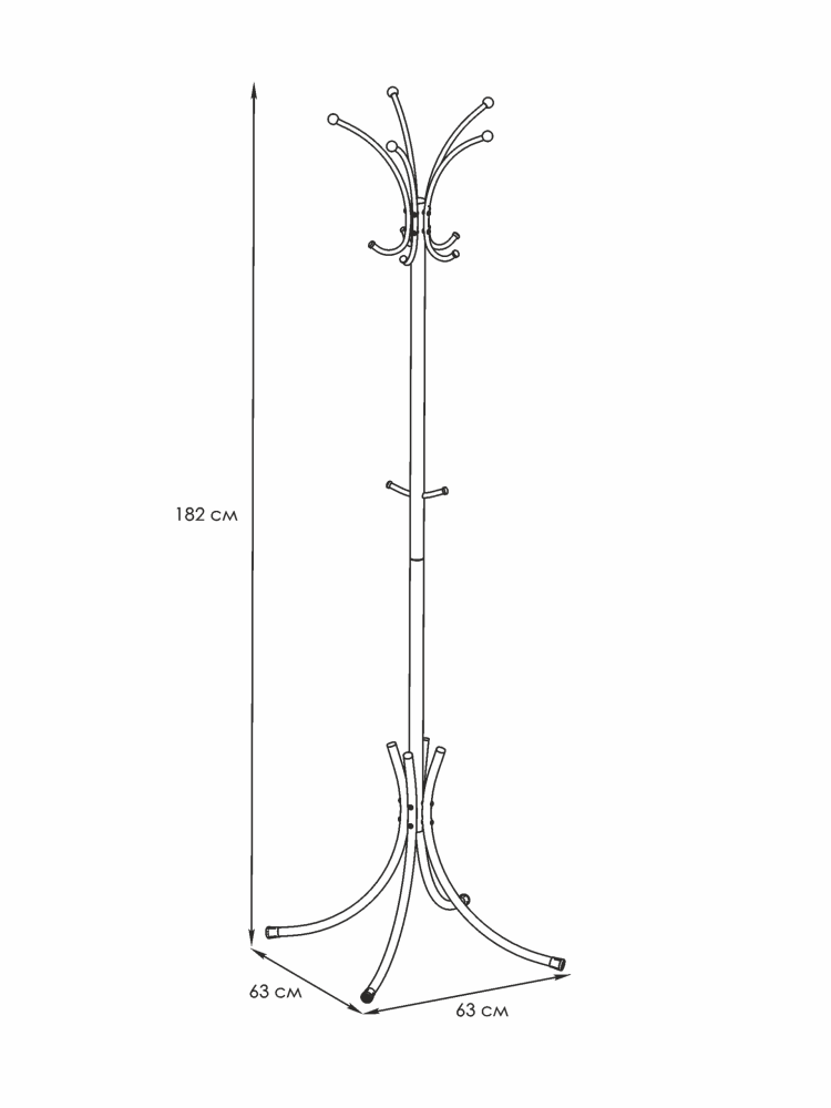 картинка Вешалка напольная ЗМИ "Корона"  РАЗБОРНАЯ белый ВНП 366 от магазина Евродом