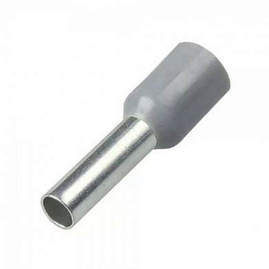 картинка Наконечник-гильза Е4009 4мм2 с изолированным фланцем (серый) TDM от магазина Евродом