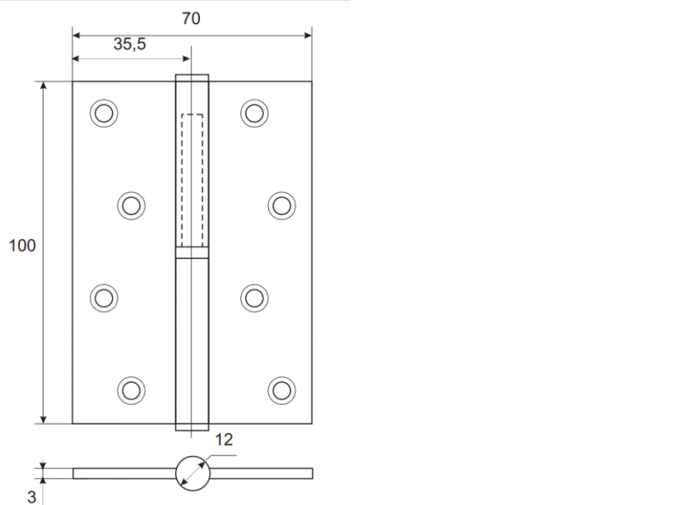 картинка Петля Apecs 100*70-B-Steel-AB-L лев. от магазина Евродом