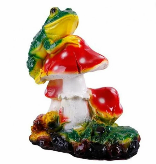 картинка Три мухомора с лягушкой 27х25 садовая фигура от магазина Евродом