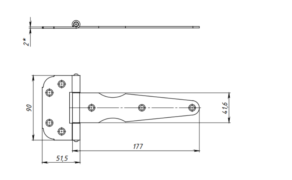 картинка Петля-стрела 160 мм  без покр. г. Кунгур от магазина Евродом
