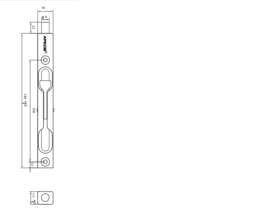 картинка Шпингалет торцевой Apecs FB-01-140-G от магазина Евродом