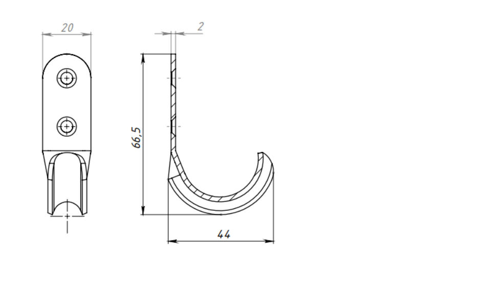 картинка Крючок-вешалка №7 пол. серебро от магазина Евродом