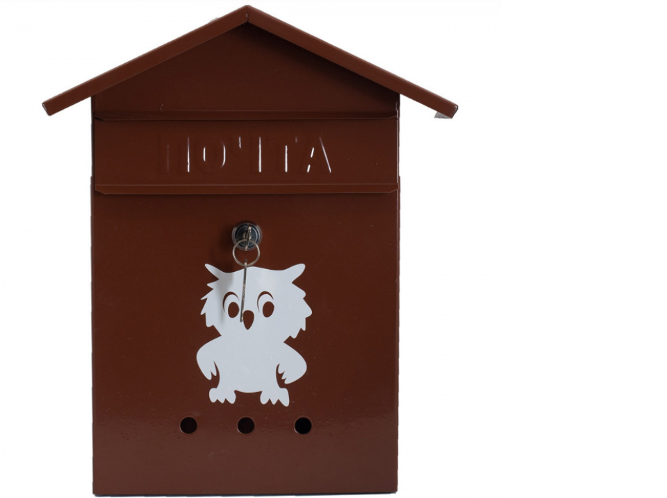 картинка Ящик почтовый Домик №2 Сова с/з коричневый от магазина Евродом