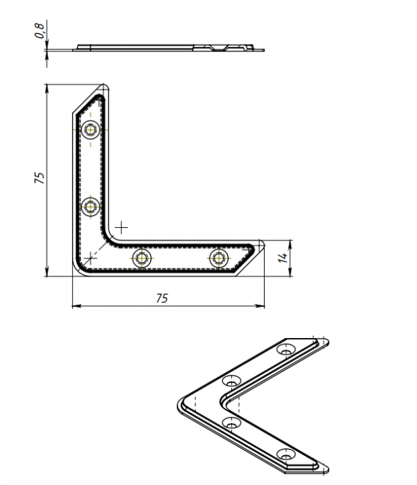картинка Уголок оконный (75-1) анодир цинк белый от магазина Евродом