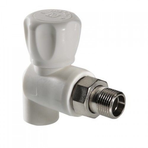 картинка Вентиль для радиаторов угловой Ø25х3/4 PRO AQUA Белый от магазина Евродом