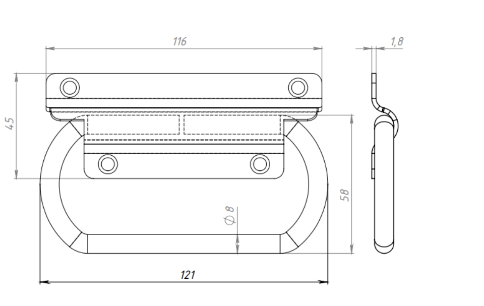 картинка Ручка откидная (цинк) от магазина Евродом