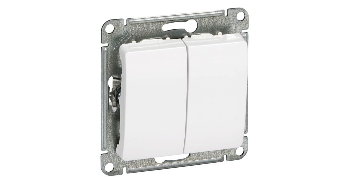 картинка Выключатель Glossa 2-кл. механизм белый Schneider-Electric от магазина Евродом