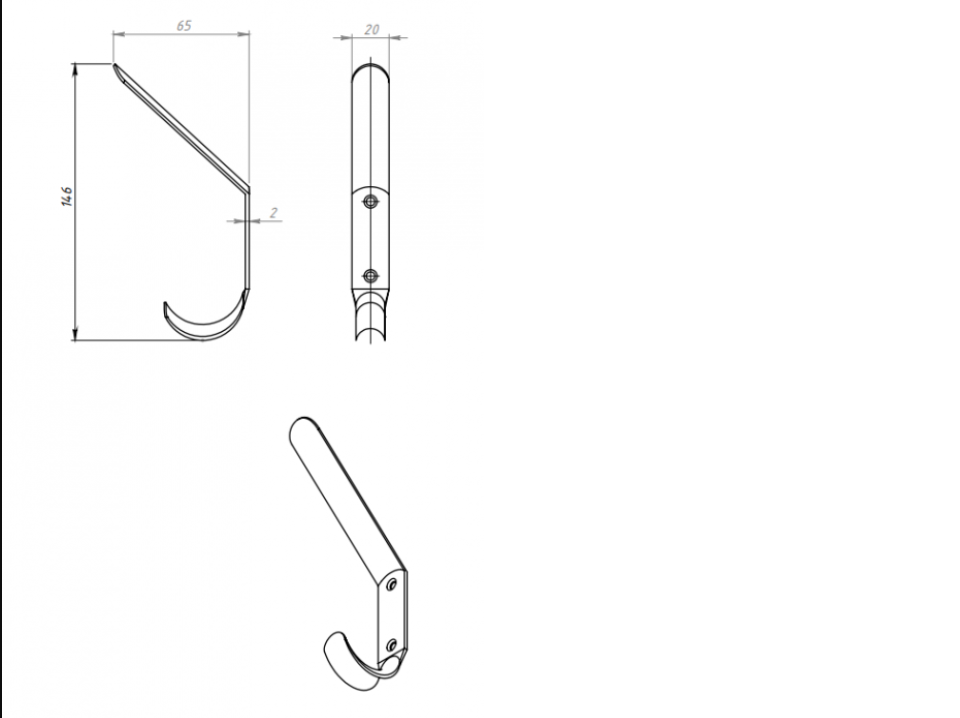картинка Крючок-вешалка №4 цинк от магазина Евродом