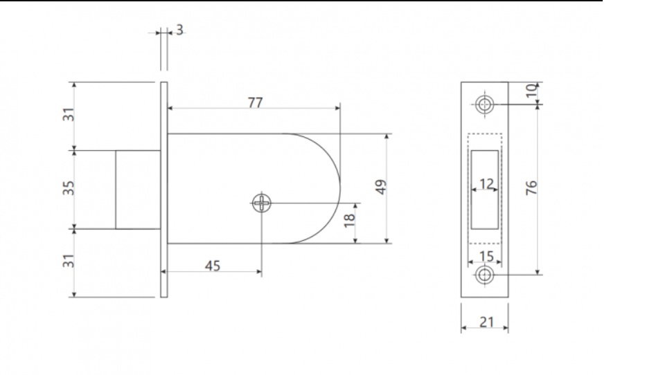 картинка Замок ЗВ 90-К CR-врезной от магазина Евродом