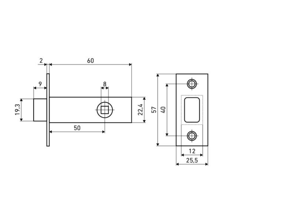 картинка Защелка Аллюр АРТ L50-8M BL матовый черный от магазина Евродом