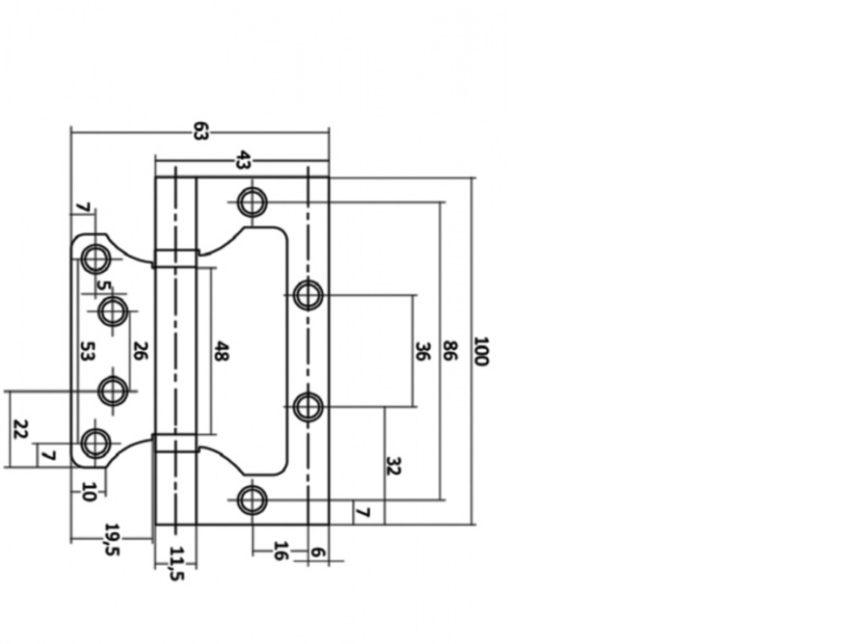 картинка Петля накладная VETTORE FLUSH 100*75*2,5 графит от магазина Евродом