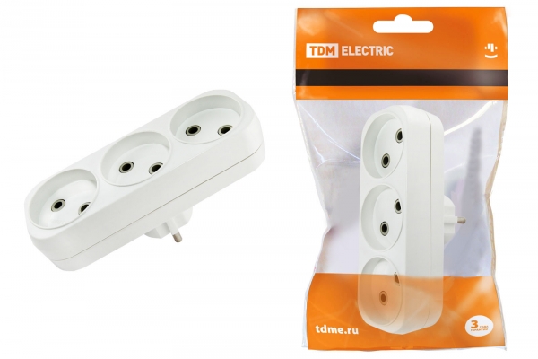 картинка Разветвитель сетевой (тройной) 10А 250B Универсал А203 от магазина Евродом