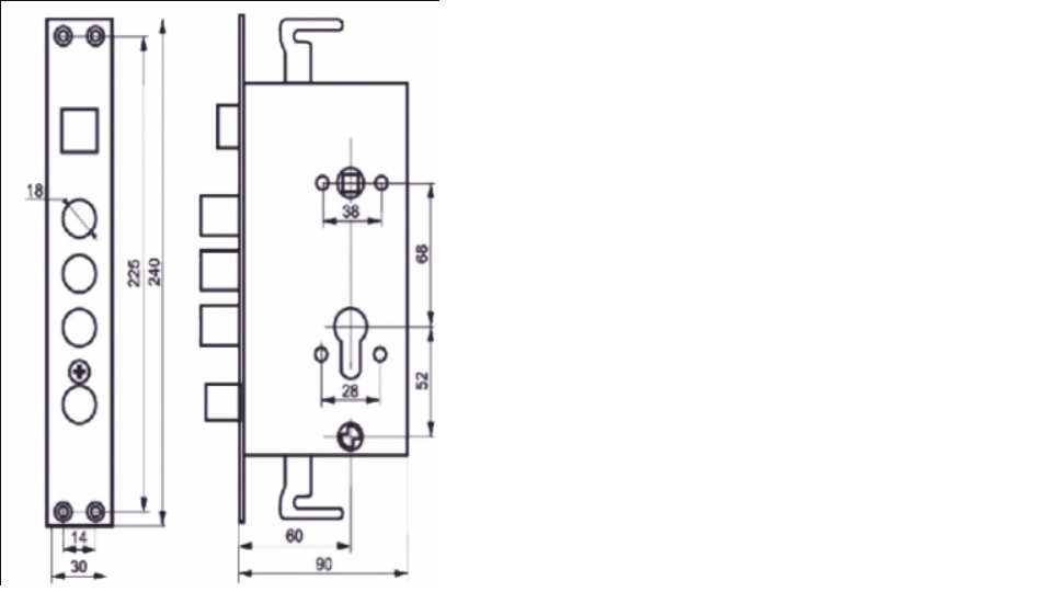картинка Замок врезной VETTORE А14-4С R (прав.) CP (хром) от магазина Евродом