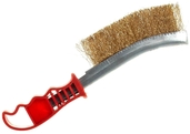 картинка Корщетка по металлу с пластиковой ручкой латунированная от магазина Евродом