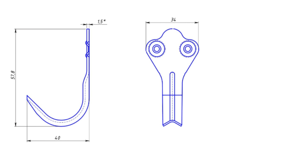 картинка Крючок-вешалка №2 белый от магазина Евродом