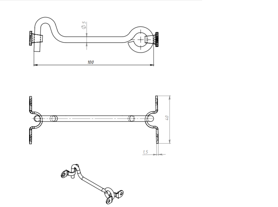 картинка Крючок ветровой КР-100 цинк г. Кунгур от магазина Евродом