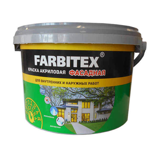 картинка Краска в/д FARBITEX акриловая фасадная 13кг от магазина Евродом