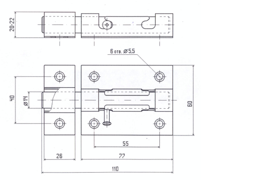 картинка Засов универсальный круглый сереб 105мм "Делга" от магазина Евродом