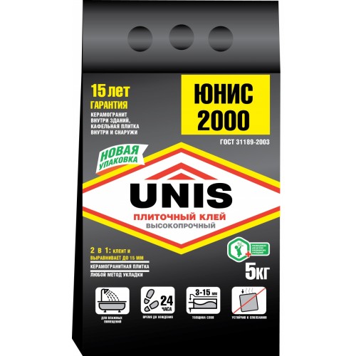 картинка Клей плит. ЮНИС 2000 (5 кг) г. Жуковский от магазина Евродом
