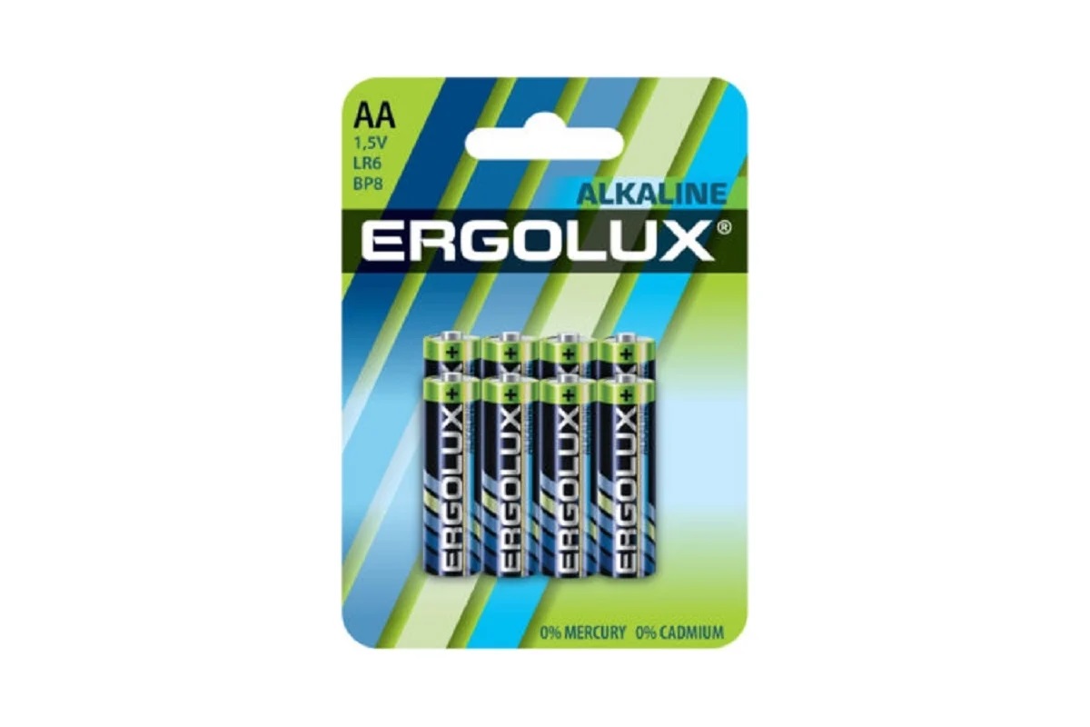 картинка Элемент питания ERGOLUX Alkaline BL8 LR6 (14815)  от магазина Евродом