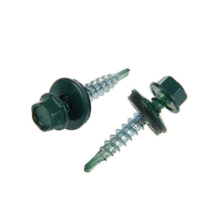 картинка Саморез кров. 4,8х35 RAL-6005 зеленый сверло от магазина Евродом