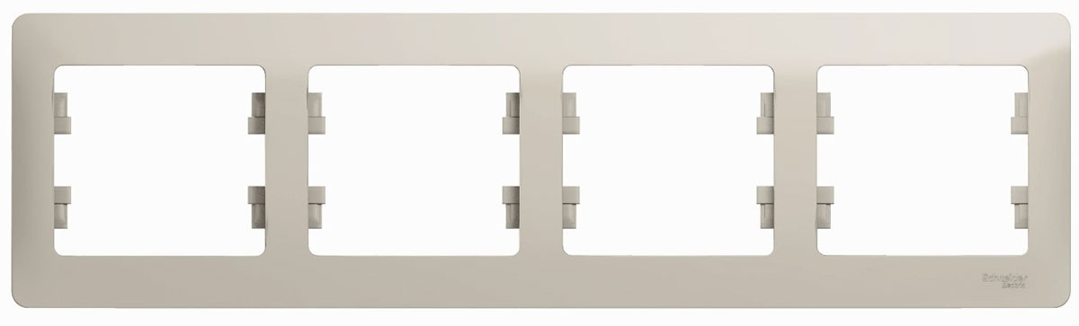 картинка Рамка Glossa 4-м горизонтальная бежевый Schneider-Electric от магазина Евродом